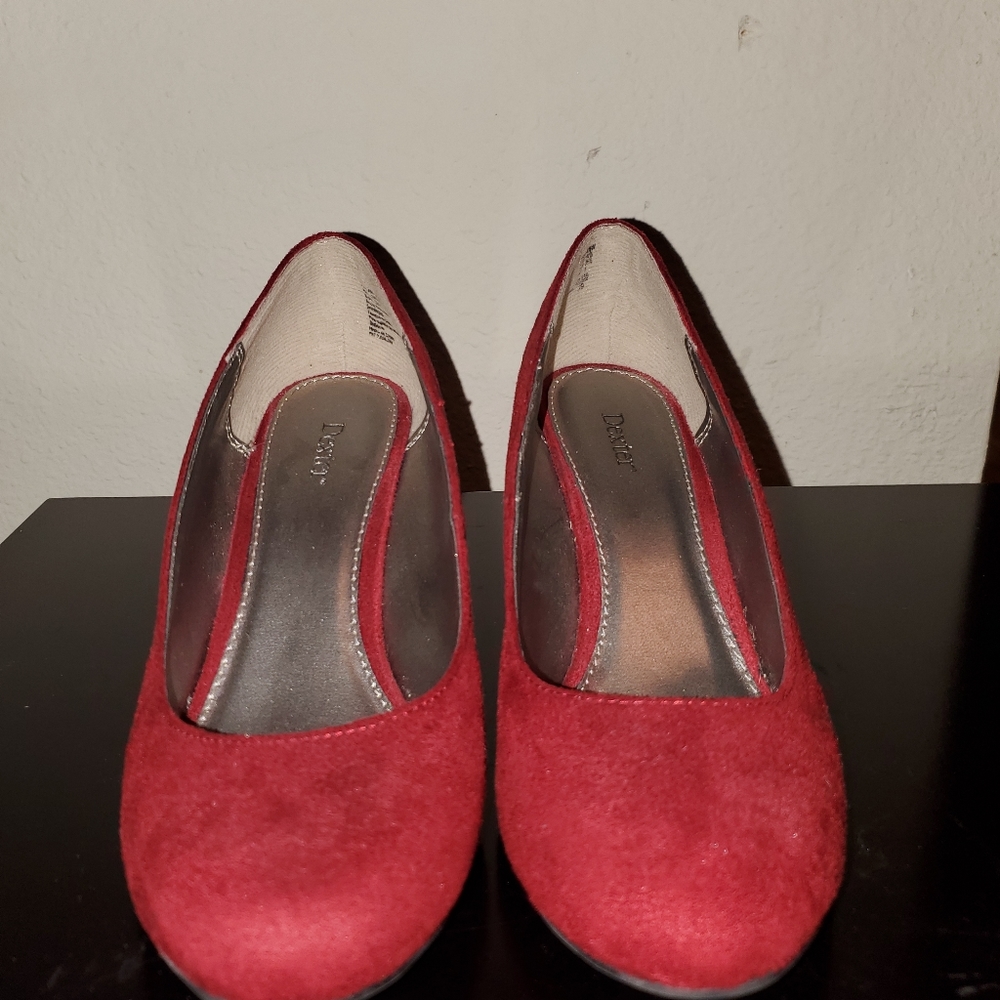 Red Suede Dress Wedge